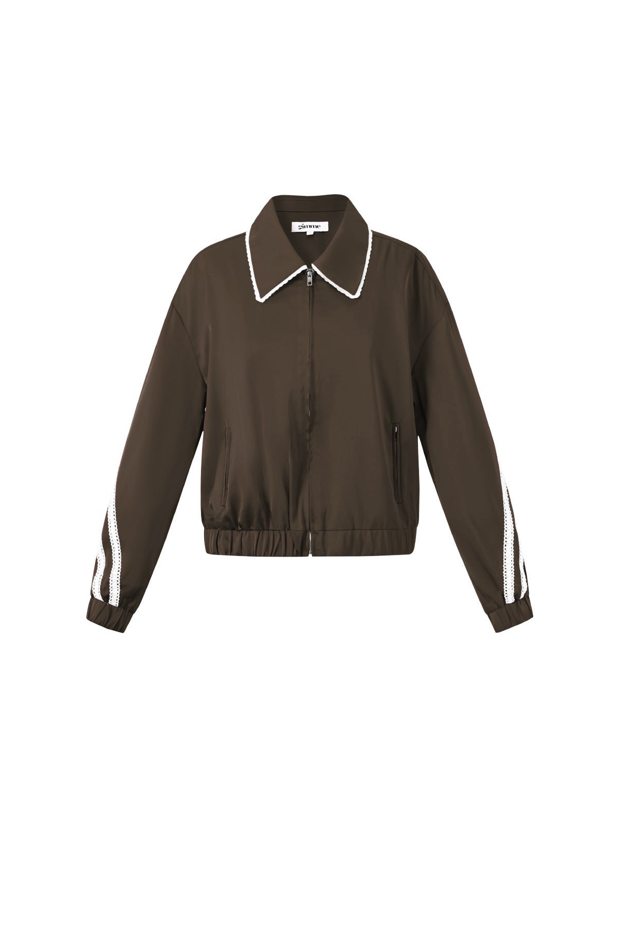 Geweven Polyestervezel Vrouwen Jas Sportief Kleurcontrast 2-delige Set