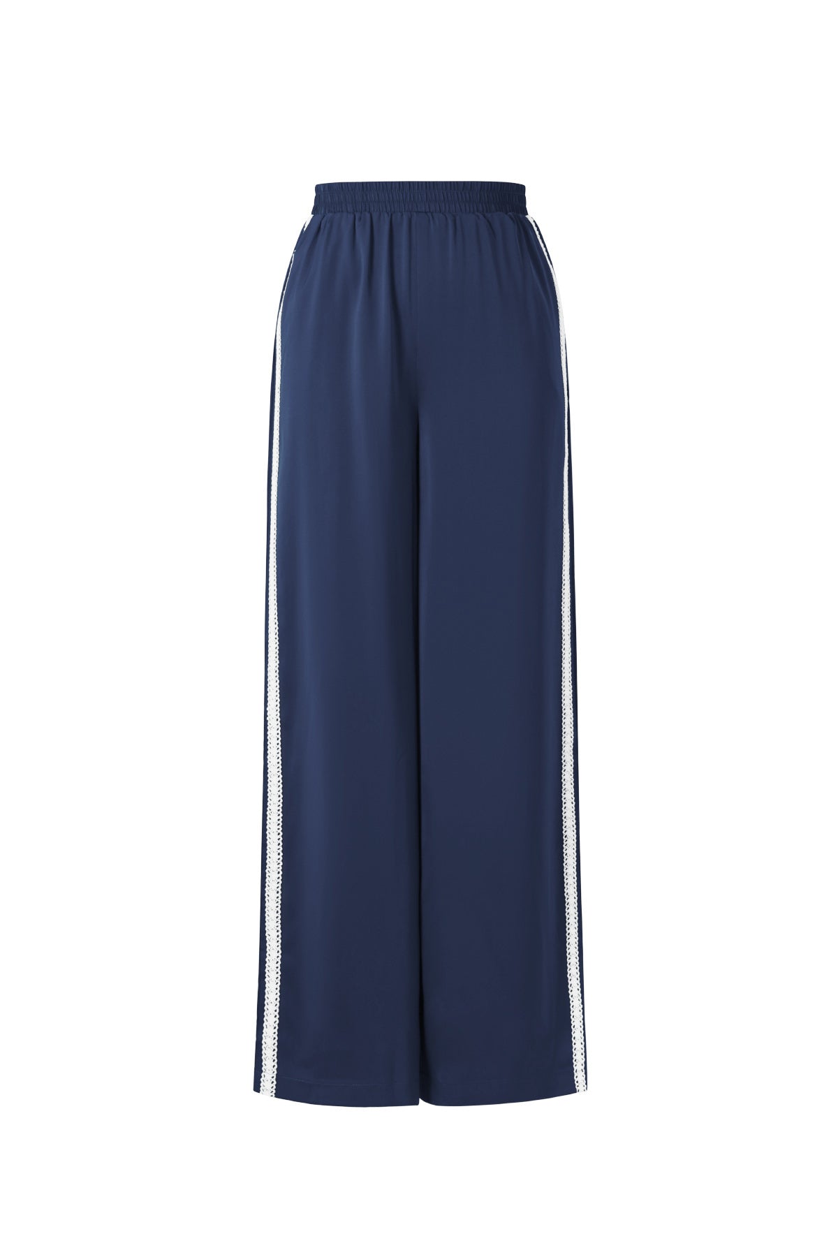 Geweven Polyestervezel Vrouwen Rechte Broek Sportief Kleurcontrast